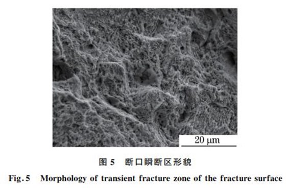 圖５ 斷口瞬斷區形貌