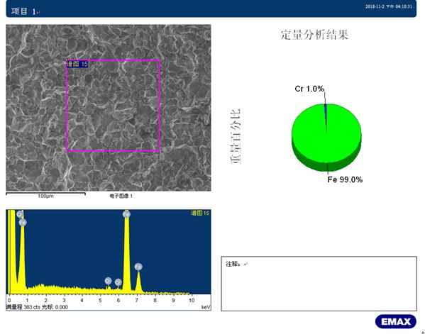 斷面C2區能譜分析結果