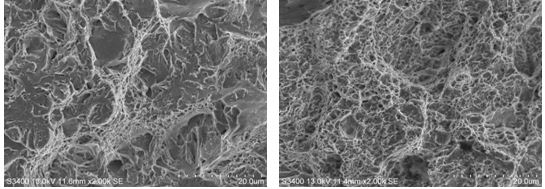 圖12-29 準解理斷裂形貌 圖12-30 剪切韌窩形貌 圖12-29 準解理斷裂形貌 圖12-30 剪切韌窩形貌