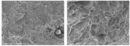 圖15-8 變形區域的韌窩 圖15-9 瞬斷區的韌窩