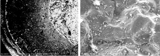 圖9-61 斷面掃描微觀形貌形貌 圖9-62 氧化圓弧區微觀形貌形貌