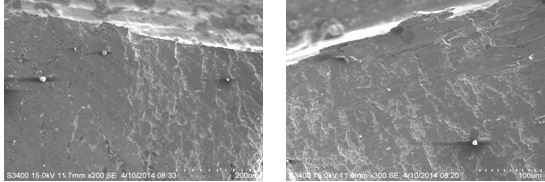 圖11-116 斷面A區微觀形貌 圖11-117 斷面B區微觀形貌